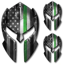 Thin Green Line Spartan Helmet Decal Sticker Car Truck Auto Military Army Marine