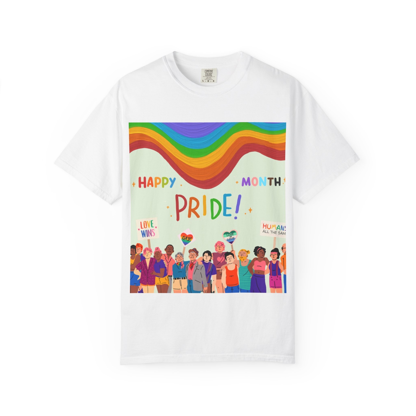 Pride Month LGBTQ+ Rainbow Unisex Garment-Dyed Tee