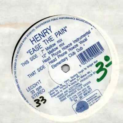 Henry Ease The Pain Vinyl Single 12inch Lethal Cover Records