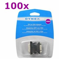 100x NEW Dynex DVI-A Male to VGA 15-pin Female Video Adapters Converter Monitor