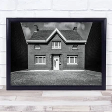Stuck In The Middle House Creative Edit Door Window Windows Roof Wall Art Print