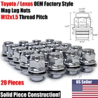 20 OEM Factory Lug Nuts Chrome For Toyota Lexus 12x1.5 Fits Mag/Flat Seat Wheel