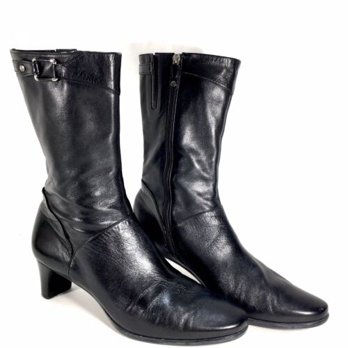 Cole Haan Women 7 B Ankle Boots Black Leather 2