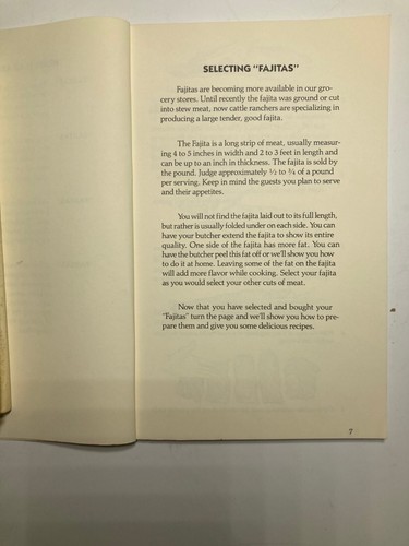 Fajita Fiesta By Rebecca Reyes Tex-Mex Fajitas Meals Desserts Mexican Food 1985 - Picture 5 of 24