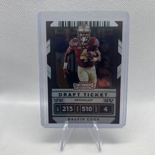 2020 Panini Contenders Draft Picks Draft Ticket Green Foil Dalvin Cook #21