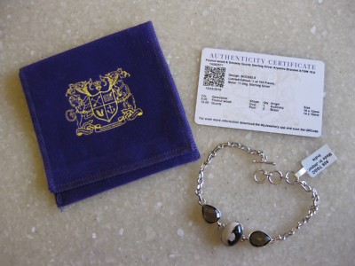 Neu mit Etikett Affenholz & Rauchquarz Sterling Aryonna 8-9 Zoll Armband/Gemporia TGGC/