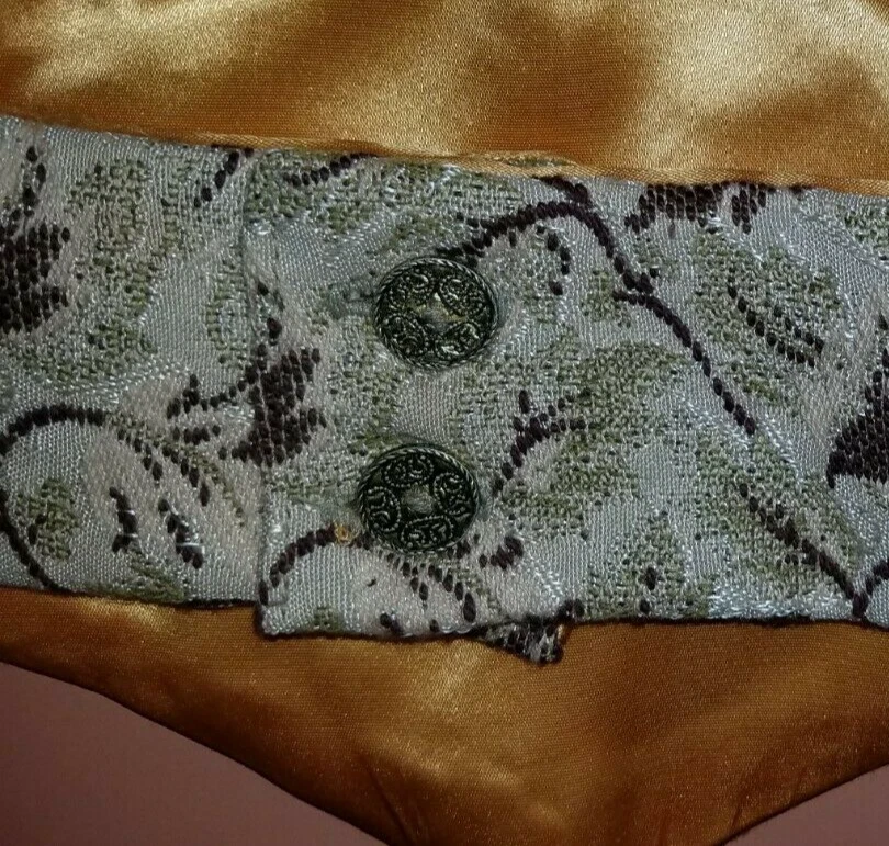 Cinturón Medici Tapiz Marrón y Tostado Forrado Satinado 35" Mujer Guerra Civil Reproducción Foto 2 de 4