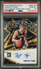 Hunter Tyson 2023 Optic Rookie Fast Break Signature Gold /10 PSA 10 RC