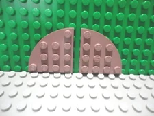 Lego 2 Flesh 4x4 base plate with rounded corner NEW