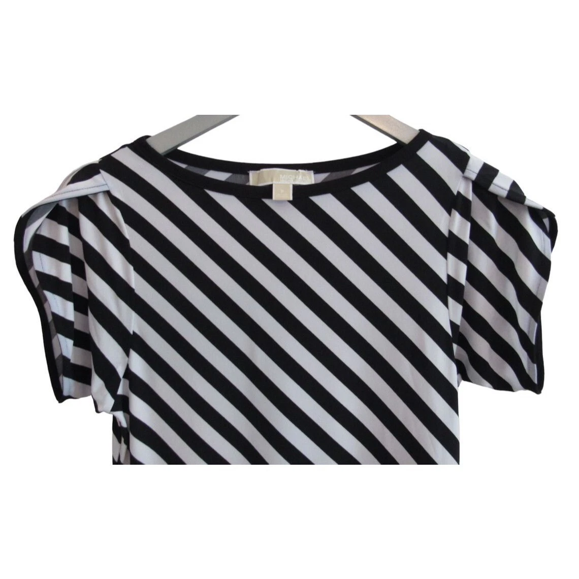 Abito Michael Kors MK bianco e nero manica a tulipani taglia P