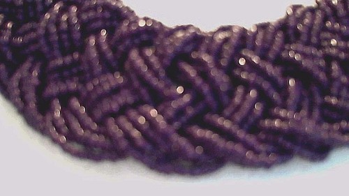 Collar trenza babero con cuentas de vidrio Catherine Stein púrpura oro turquesa de 18" ajustes - Imagen 4 de 7