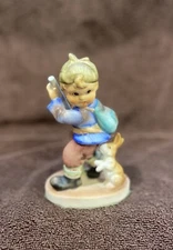 Pre Owned Lefton American Children Boy Playing With Bunny Rabbit Figurine #364