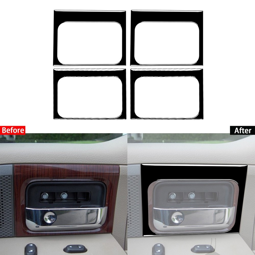 Gloss Piano Black Interior Door Handle Cover Trim For Ford F-150 F150 FX4 04-08