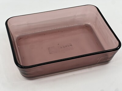Vintage Pyrex Cranberry Rectangular Casserole Storage Glass Dish