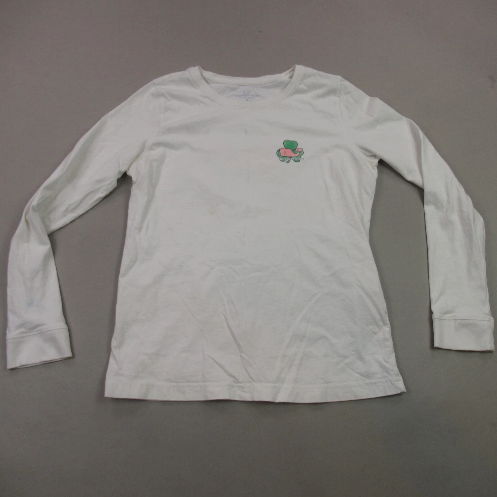 Vineyard Vines Shirt Mens Small Long Sleeve Crew Neck Lightweight Casual White