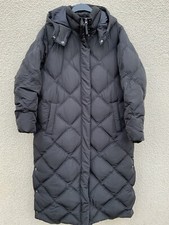 Jaeger Feather Down Black Puffa Jacket Coat Quilted Padded 14 16 