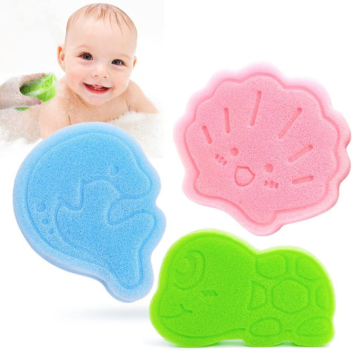 Baby Bath Sponge, Natural Cute Shapes Soft Shower Sponges for Bathing, Bathtub F - Picture 12 of 12