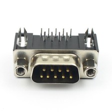 100Pcs D-SUB 9 Pin Male Right Angle PCB Connector Socket Adapter 2 Rows DB9M