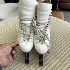 Riedell 220 Ice Skate Leather 5 MK Sheffield Silver Brazed Chrome Plated Blade