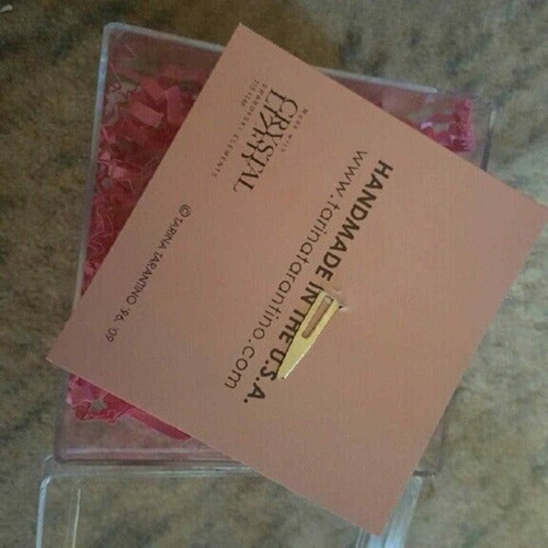 Tarina Tarantino Baby Pink Tulle & Clear Swarovski Flower Duck Bill Hair Clip - Picture 3 of 3