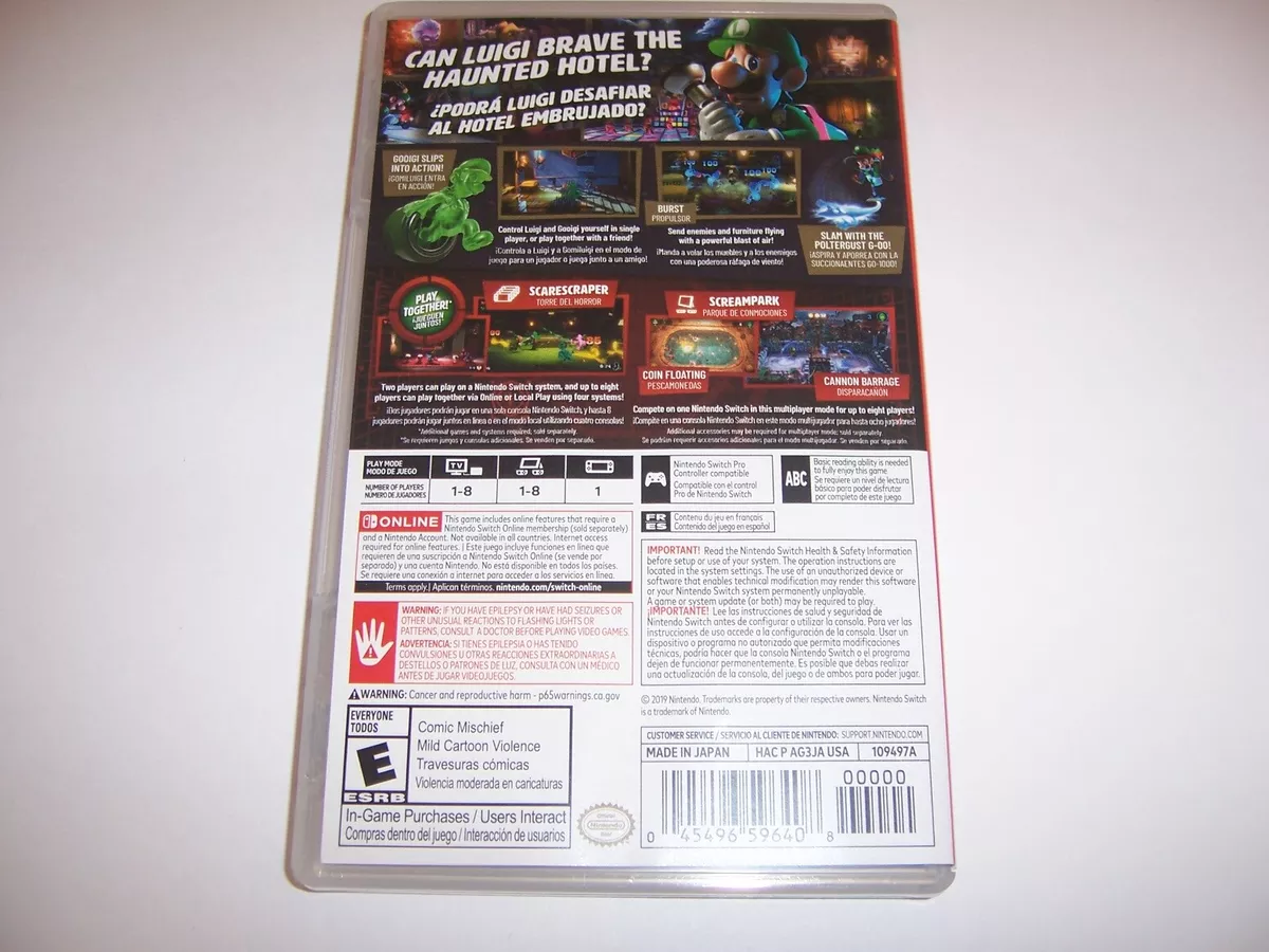 Luigi's Mansion 3 Cover Art & Replacement Case for 