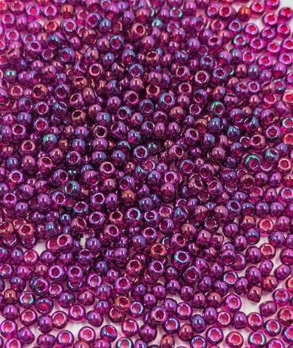 Vintage Glass Seed Beads TOHO Japan Gold Lustered Raspberry 11/0 5.2g C41-14