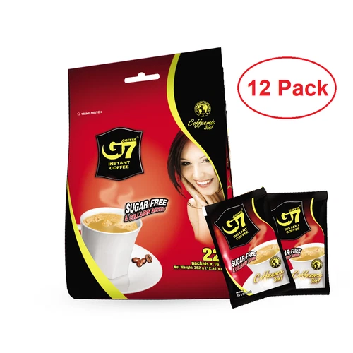 Trung Nguyen G7 Instant Coffee Sugar Free+Collagen 22 Sachetsx16g 12-pack