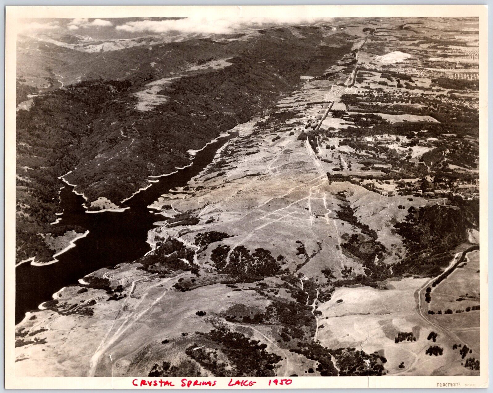 Aerial view of San Bruno, Bay Area, 8-1/2"x 11" (1946) - Vintage Photo