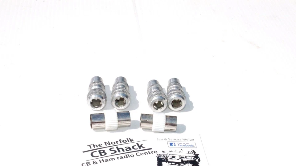 4x TV aerial coax plugs and 2 Female barrel coupler joiner freeview boat caravan - Image 3 of 4