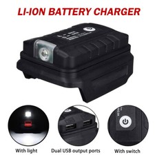 Image of Dual USB Port Phone Charger Adapter Converter LED For BOSCH 18V Li-ion Battery