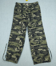 Vtg Y2K Pants Medium 30.5X31.5 Cargo CAMO Pockets Drawstring Baggy Ripstop