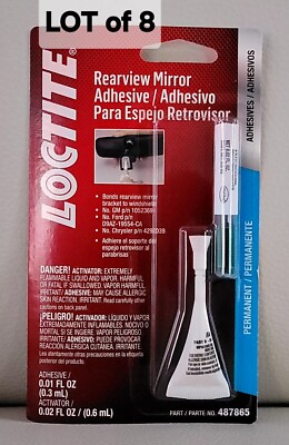 LOT of 8 *OEM LOCTITE 487865 (37438) Rearview Mirror Permanent Adhesive Glue Kit