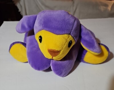1998 TY Purple & Yellow BaBa Lamb Sheep Pillow Pal Plush Beanie Baby 14''