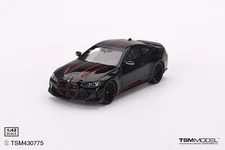 TSM430775 TSM-Model: 1/43 BMW M4 CSL Black Sapphire/Carbon Roof/Red Stripes 2023