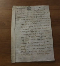 Vintage antique Original  Document 1600's généralité de tours