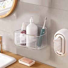 Acrylic Wall Mount Organizer, Self Adhesive Organizer for Wall, Clear -Small