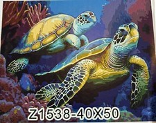 Paint by Number Kits kids/Adults, Paint by Numbers on Canvas Sea turtles