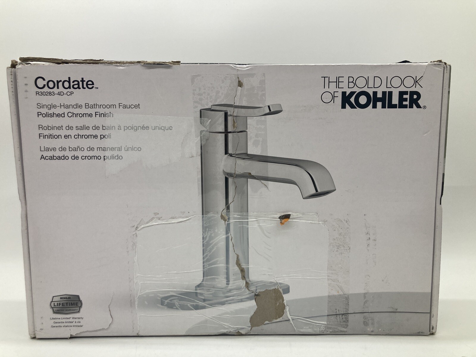 Kohler Cordate Bathroom Faucet Polished Chrome Finish Single 