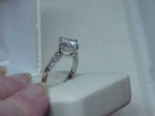 Vintage DQ QVC Sterling Solitaire 4.00ct Crystal Ring Ornate Band Sz 10 3.9Grams — photo 5
