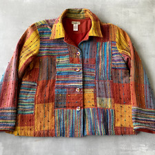 Vintage Travel Smith Jacket Womens Xl Tapestry Colorful Boho Lined Patchwork