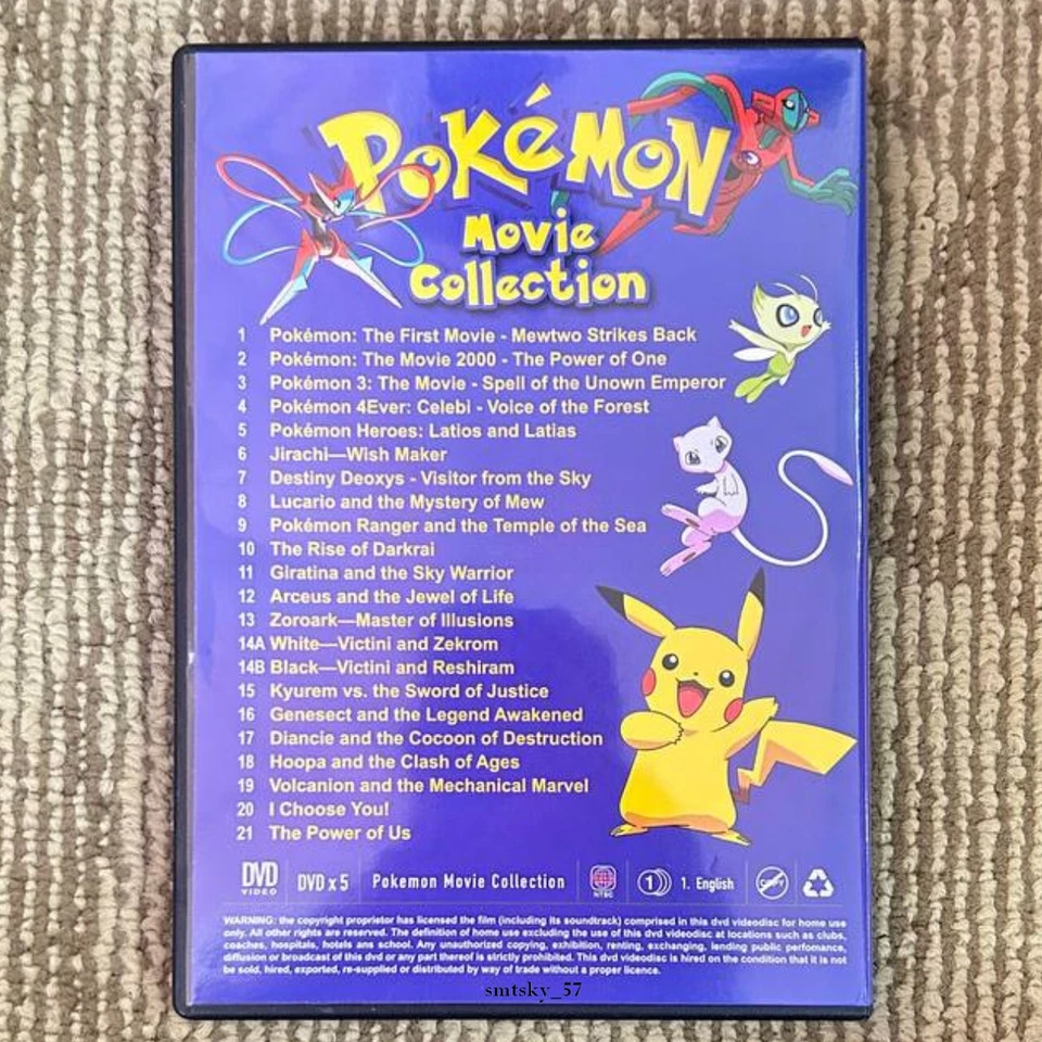 Pokemon 21 In 1 Complete Movie Collection DVD [Anime] [English Dub] - Immagine 2 di 4