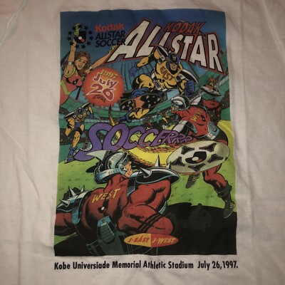 Vintage 1997 Kodak Jomo Tarami All Star Soccer Game Shirt Japan Soccer League