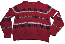 Reed St. James Men's XXL Maroon Nordic Ski Sweater Made In USA