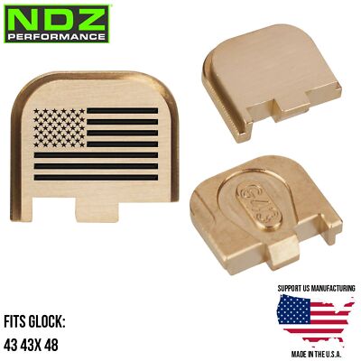 NDZ Brass Glock 43 43X 48 Slide Cover Back Plate Engraved Black | eBay