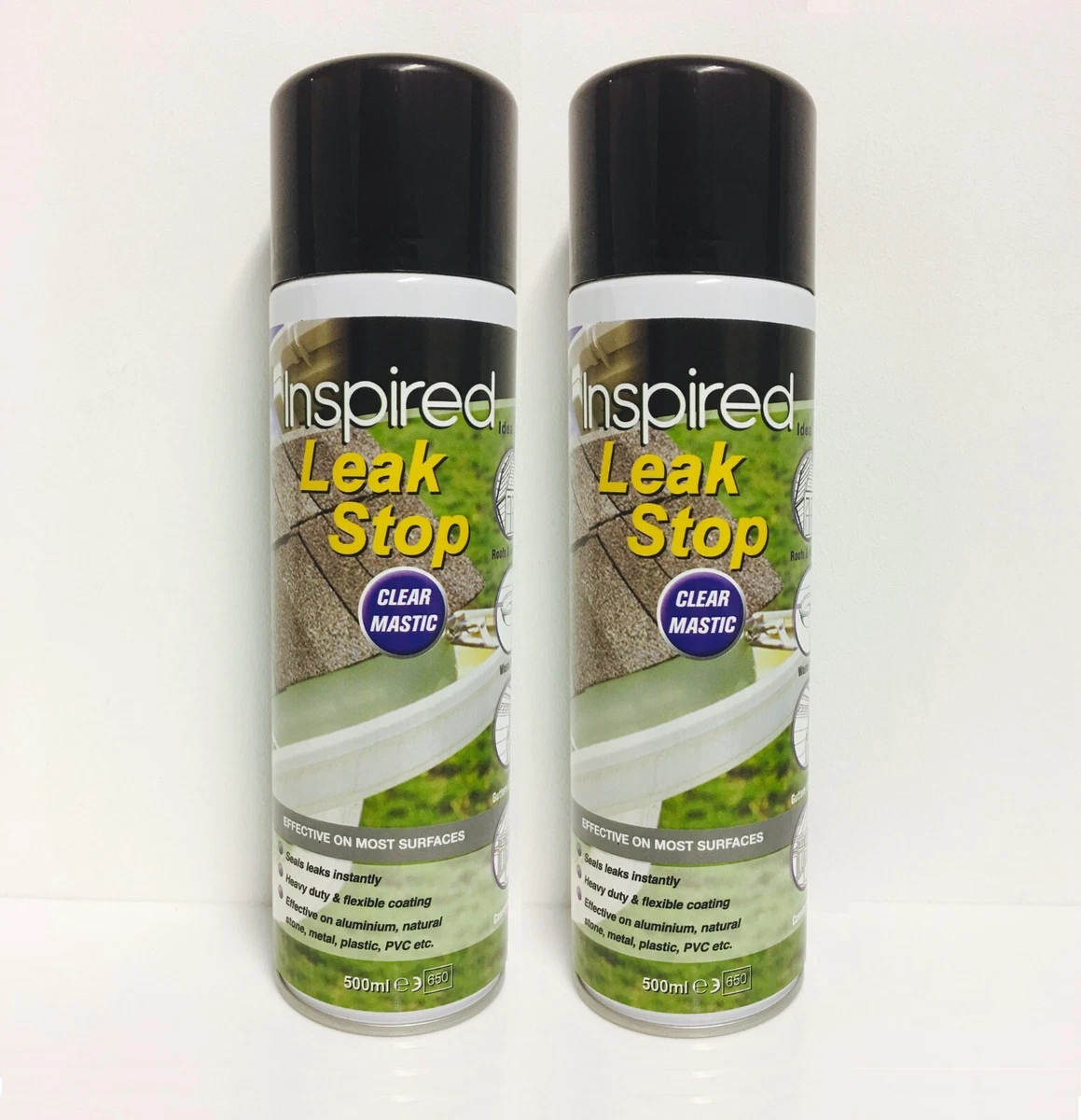 LEAK STOP MASTIC SEALANT Clear Spray n Seal Sealant Leak Fix 2 x 500ml
