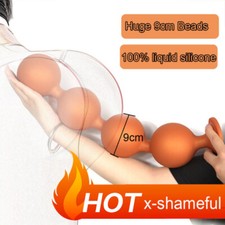 Huge Anal Plug 9cm Anal Beads 100 Silicone Soft Anal Balls Big Buttplug Sex Toys