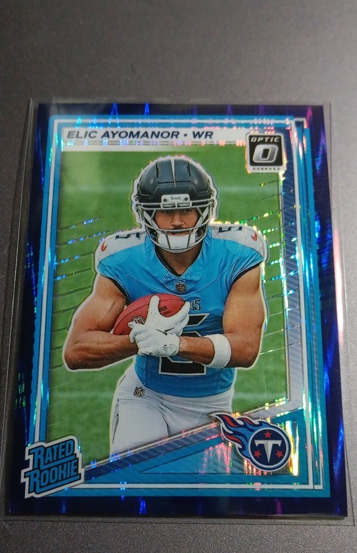 2025 Panini Donruss Optic - Rated Rookie Elic Ayomanor #235 Purple Shock...