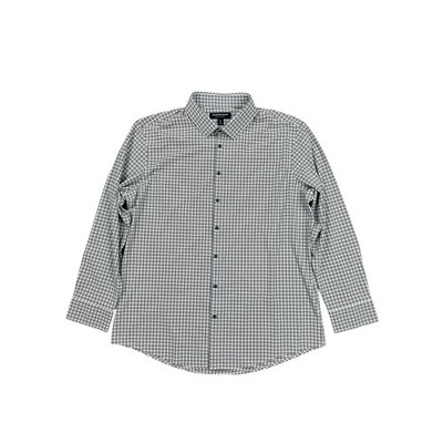 Mizzen+Main Monaco Trim Plaid Performance Long Sleeve Button Down   Size 2XL
