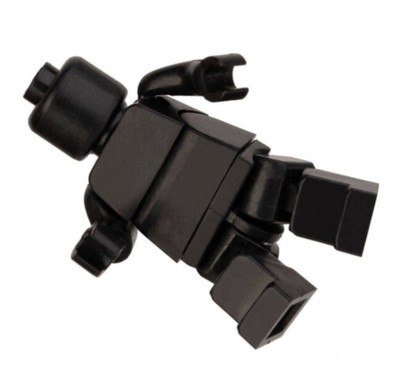 2-Inch Custom Fully Articulated Black Minifigure, New/Mint!