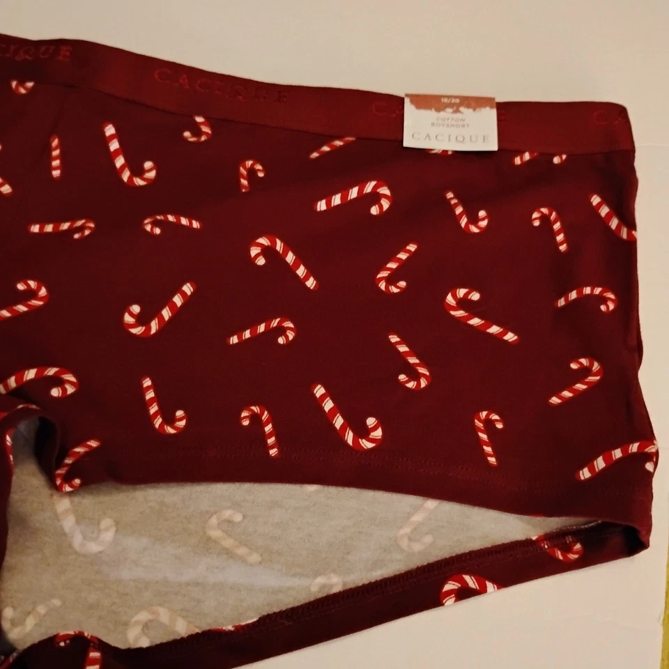 Bragas cortas de algodón cacique para niños bastón de caramelo de Navidad talla 18/20 Foto 4 de 4